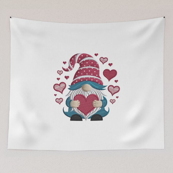 Artikelvorschau, Stickerei Valentinstag Gnom entworfen und verkauft von jkrphoto.