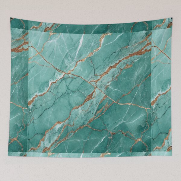 Item preview, Aqua Green Marble Texture with Brown Crackle Veins designed and sold by Alihassan-Art.