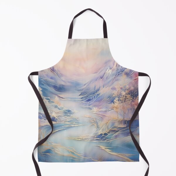 Item preview, Mountains and river covered with snow.Winter landscape.Mountain landscape.Pastel colors. designed and sold by MagelliShop.