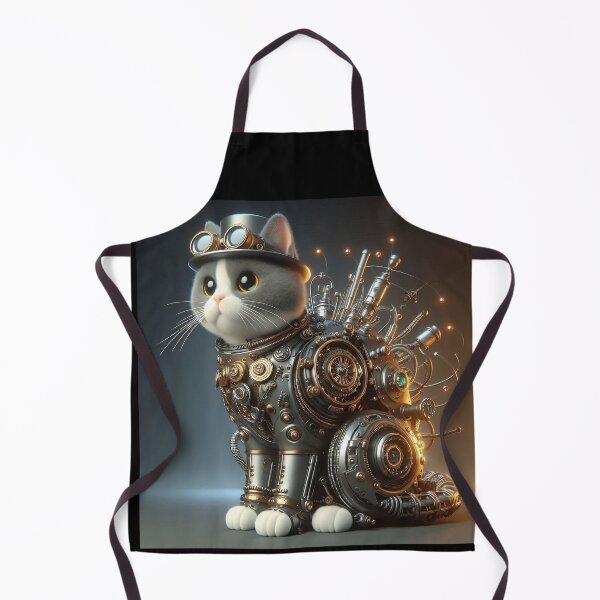 Item preview, Steampunk Cat Gears Cogs clockwork, Clock, Kitty Vintage Antique Mechanical Engineer designed and sold by TheTimeTaxi.