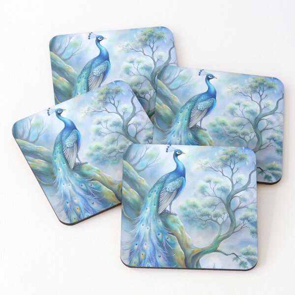 Item preview, Majestic Perched Peacock with Flowing Tail Feathers – Elegant Art Design designed and sold by SOFTTIFY.