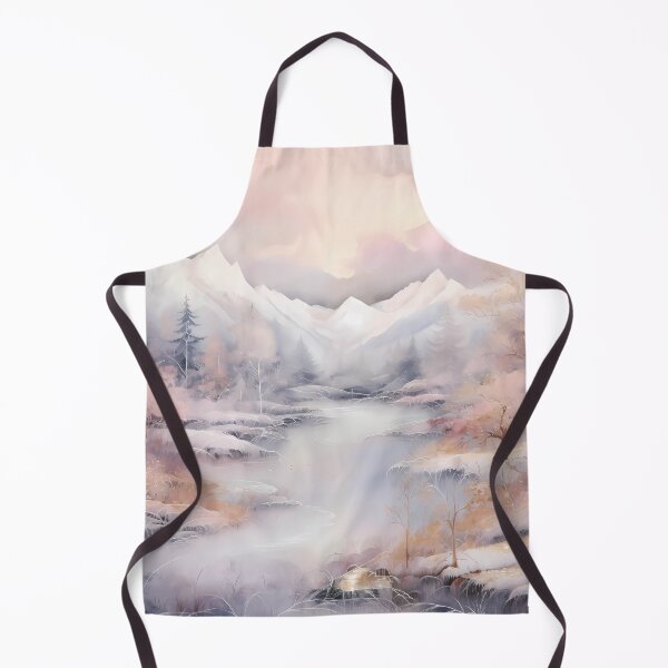 Item preview, Mountains and river covered with snow.Winter landscape.Mountain landscape.Pastel colors. designed and sold by MagelliShop.