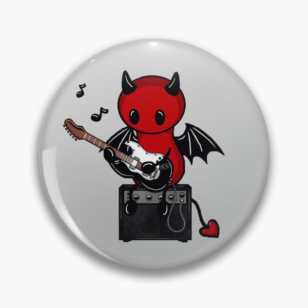 Item preview, cute devil on e guitar designed and sold by Pezi-Creation.