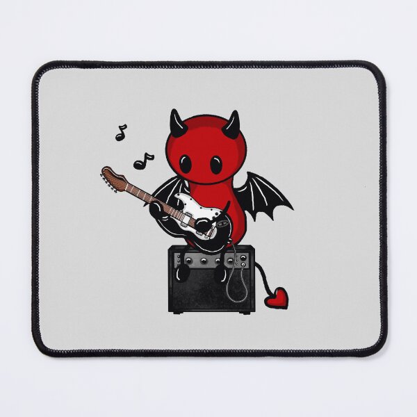Item preview, cute devil on e guitar designed and sold by Pezi-Creation.