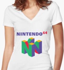 Nintendo 64 Retro-Logo Shirt mit V-Ausschnitt