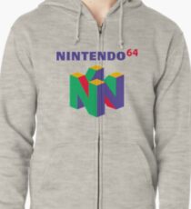 Sudadera con capucha y cremallera Nintendo 64 Retro logo