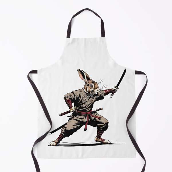 Item preview, Samurai Warrior Rabbit in Action – Martial Arts Animal Art designed and sold by ArtsyWishesShop.