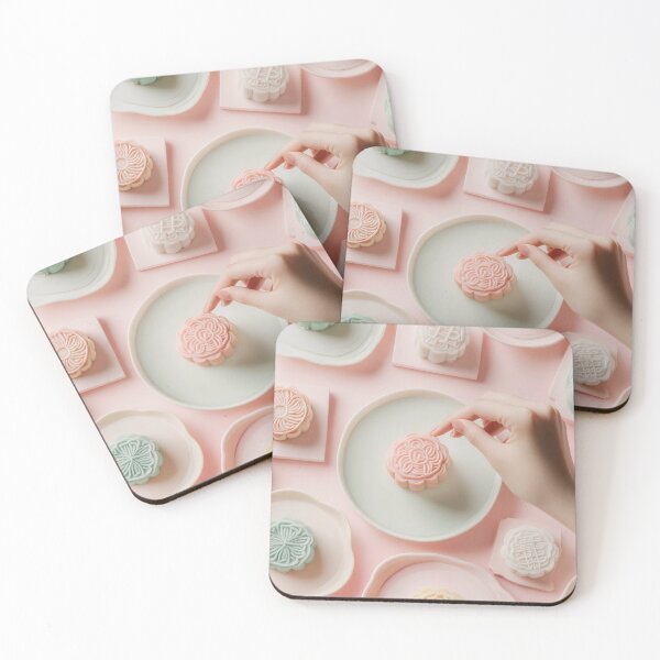 Item preview, Delicate mooncakes on a pastel table designed and sold by anytka.