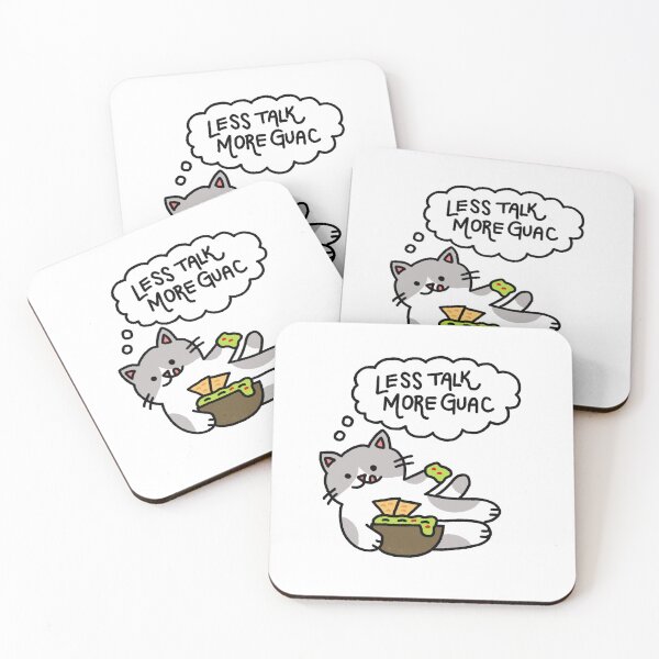 Item preview, Cat with Chips and Guacamole Thinking Less Talk More Guac designed and sold by bonniemamadraws.