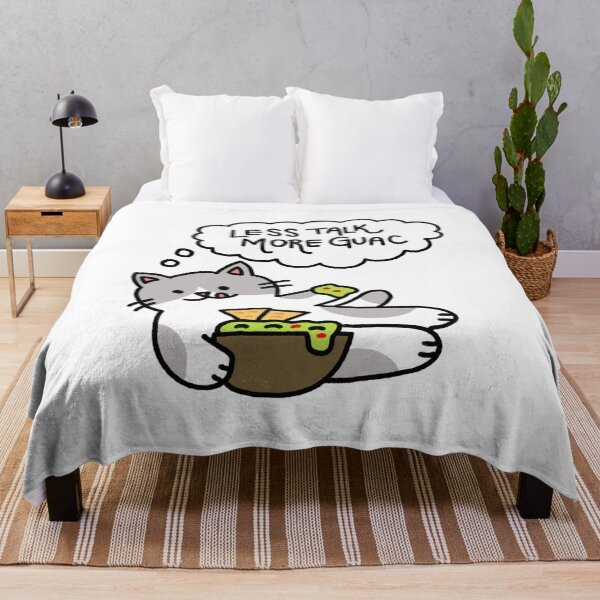 Item preview, Cat with Chips and Guacamole Thinking Less Talk More Guac designed and sold by bonniemamadraws.