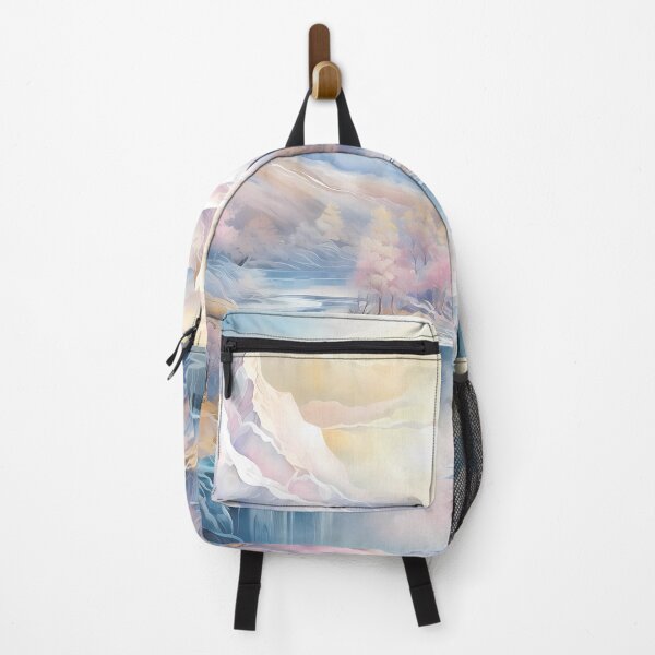 Item preview, Mountains and river covered with snow.Winter landscape.Mountain landscape.Pastel colors. designed and sold by MagelliShop.