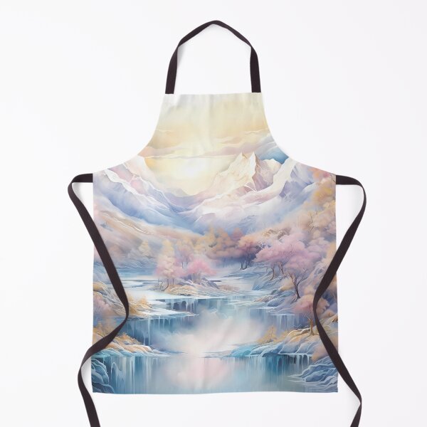 Item preview, Mountains and river covered with snow.Winter landscape.Mountain landscape.Pastel colors. designed and sold by MagelliShop.