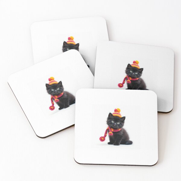Item preview, Porrait of cute black kitten in clothes designed and sold by olena2552.