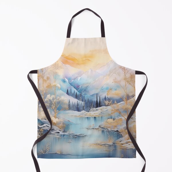 Item preview, Mountains and river covered with snow.Winter landscape.Mountain landscape.Pastel colors. designed and sold by MagelliShop.