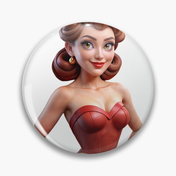 Item preview, Animated Female Character with Auburn Hair and Red Dress on Black designed and sold by Creative88Art.