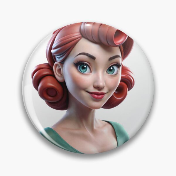 Artikelvorschau, 3D-gerenderter weiblicher Charakter mit roten Haaren und blauen Augen entworfen und verkauft von Creative88Art.