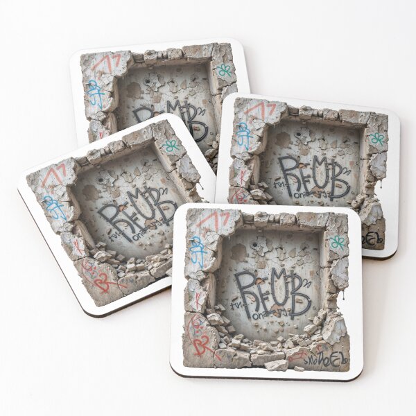 Item preview, Square Frame with Graffiti and Debris Against Black Background designed and sold by Creative88Art.