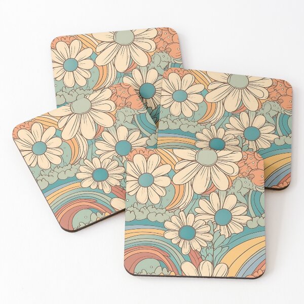 Item preview, Retro Rainbows and Flowers designed and sold by Djarainj.
