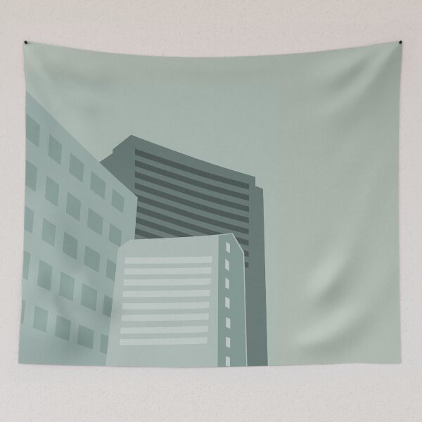 Item preview, sage green cityscape designed and sold by kobyakov.