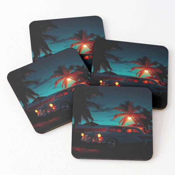 Item preview, Retro Beach Car with Dramatic Lighting designed and sold by irynaartbyim.