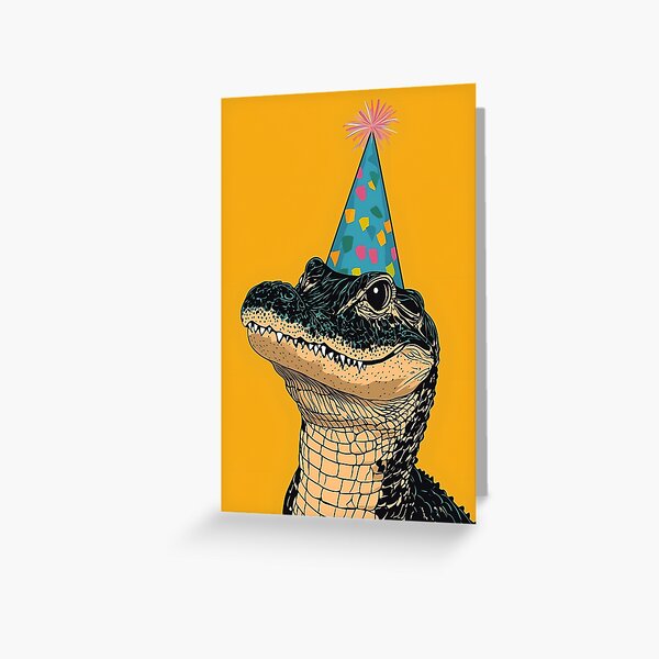 Item preview, Party Alligator | Birthday Celebration Art designed and sold by TringTringCards.