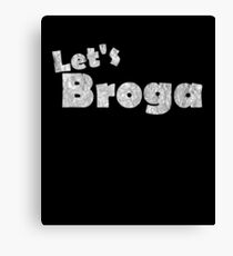"Let's Broga" Funny Yoga Shirts for Men Grey Canvas Print