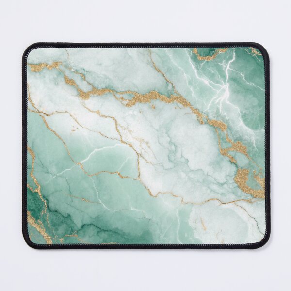 Item preview, Elegant Medium Sea Green and Gold Marble Texture designed and sold by Alihassan-Art.