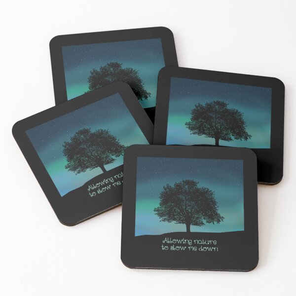 Item preview, Allowing nature to slow me down. Northern Lights,tree, stars designed and sold by Scat the cat.