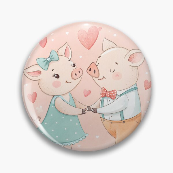 Item preview, Romantic pigs couple designed and sold by AhArtMe.