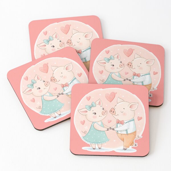 Item preview, Romantic pigs couple designed and sold by AhArtMe.
