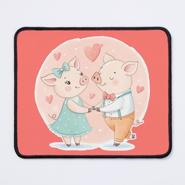 Item preview, Romantic pigs couple designed and sold by AhArtMe.