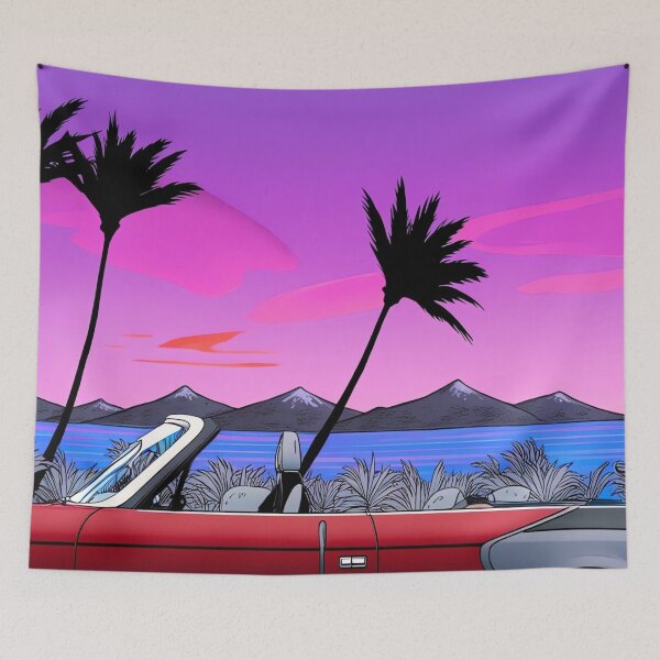 Item preview, Retro Car by Palm Trees designed and sold by irynaartbyim.