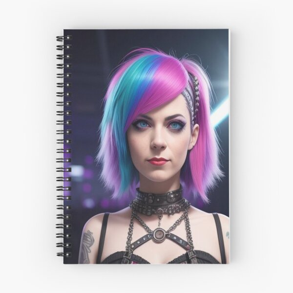 Item preview, Techno Punk Girl Blue Pink Hair  designed and sold by highplacidity.