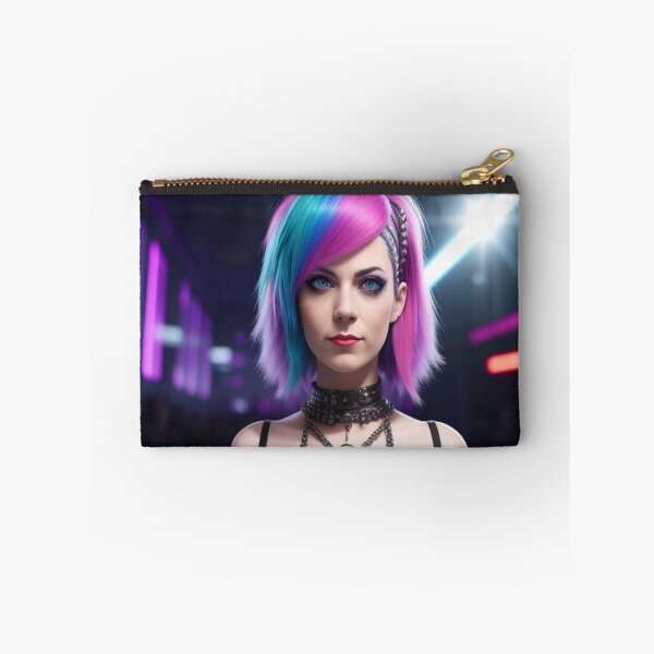 Item preview, Techno Punk Girl Blue Pink Hair  designed and sold by highplacidity.