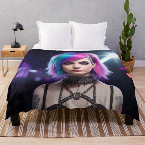 Item preview, Techno Punk Girl Blue Pink Hair  designed and sold by highplacidity.