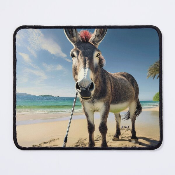 Item preview, Playful Print of a Donkey Playing Golf on the beach - dePace' designed and sold by mrpropcake.