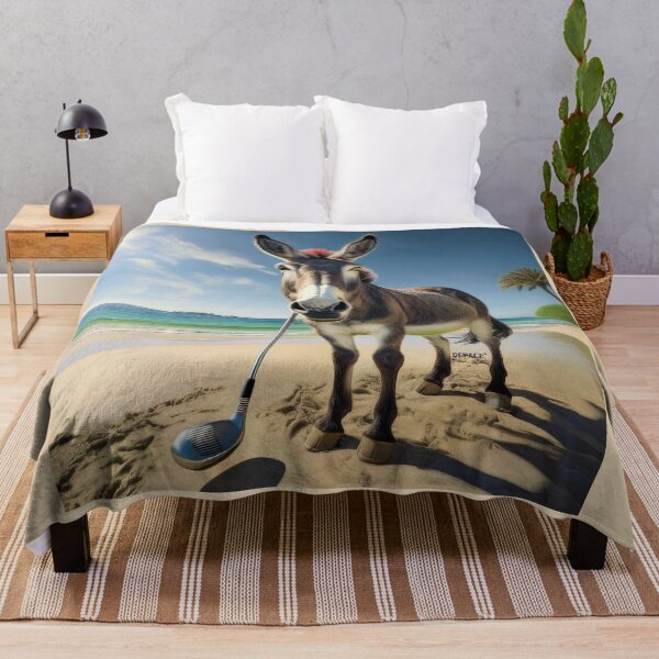Item preview, Playful Print of a Donkey Playing Golf on the beach - dePace' designed and sold by mrpropcake.