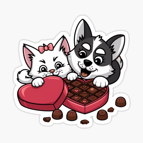 Sharing Love and Chocolates Sticker