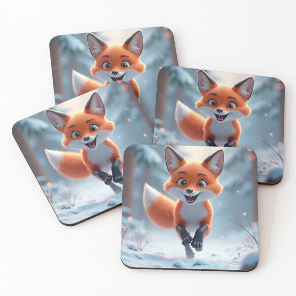 Item preview, Joyful Fox in a Snowy Forest designed and sold by ElmoCreates.