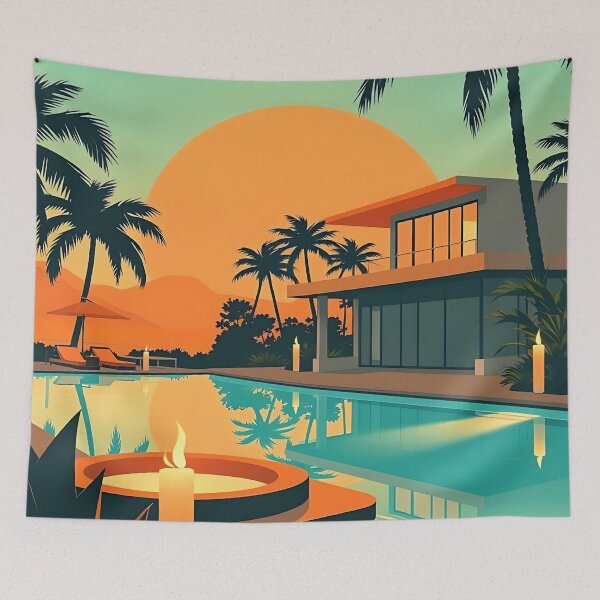 Item preview, Tropical Landscape with Chiaroscuro designed and sold by irynaartbyim.