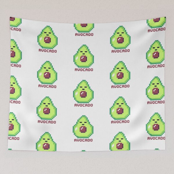 Item preview, Kawaii avocado pixel art designed and sold by ZerpaGiovanna.