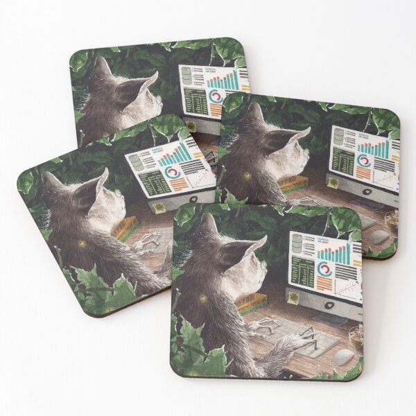 Item preview, Night Aye-aye doing data analysis  designed and sold by olonala-inc.