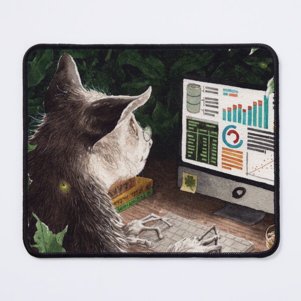 Item preview, Night Aye-aye doing data analysis  designed and sold by olonala-inc.