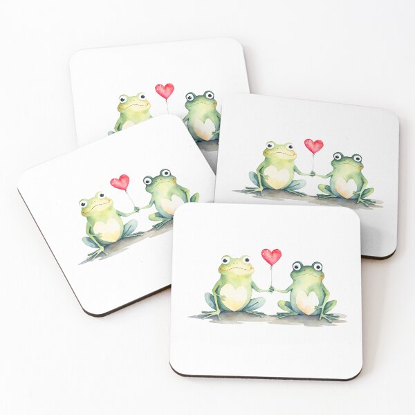 Item preview, Watercolor frog family, watercolor frogs, valentine day, love, adorable animals designed and sold by Victoria Riabov.