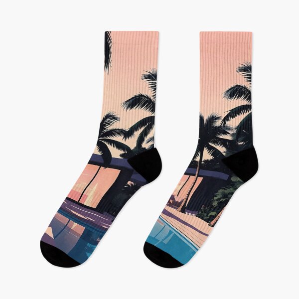 Item preview, Tropical Pool with Palm Trees designed and sold by irynaartbyim.