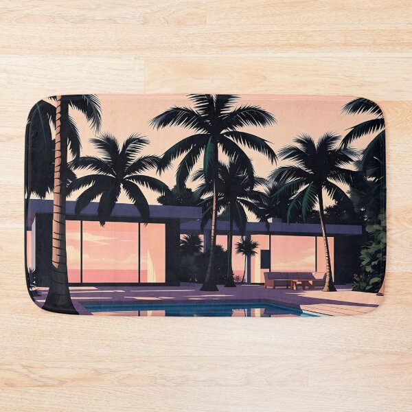 Item preview, Tropical Pool with Palm Trees designed and sold by irynaartbyim.