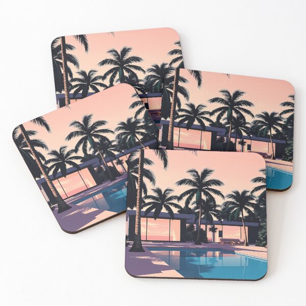 Item preview, Tropical Pool with Palm Trees designed and sold by irynaartbyim.