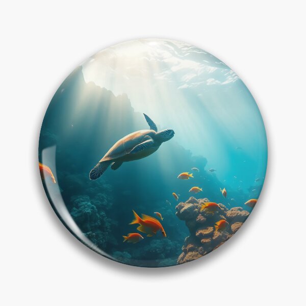 Item preview, A vibrant underwater scene with colorful coral reefs and a swimming sea turtle designed and sold by homydesign.