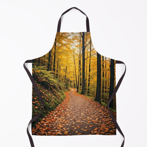 Item preview, A winding path leads through a vibrant autumn forest bathed in golden light designed and sold by homydesign.