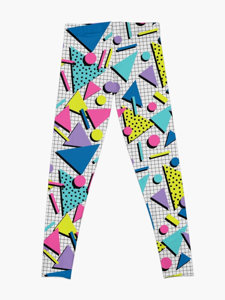 Totally Tubular! Retro 80s Memphis Style Inspired Geometric Print | Leggings